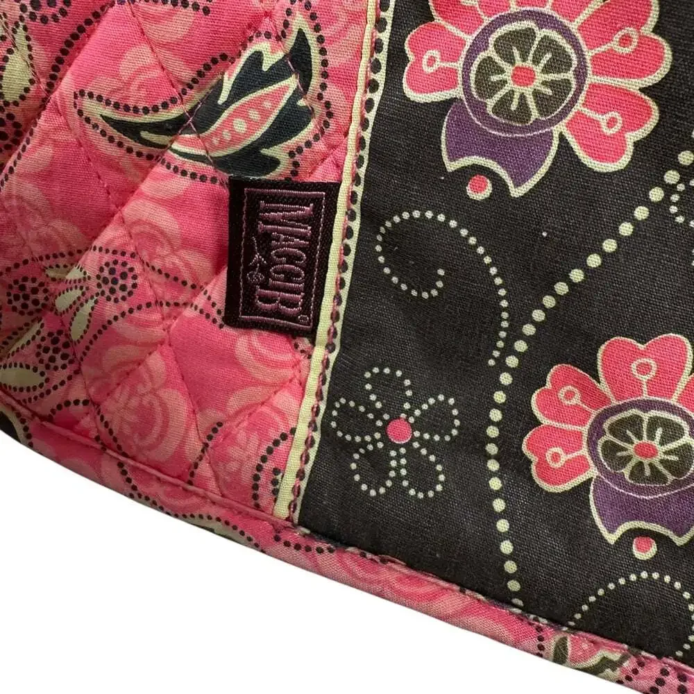 MaggiB Coral Floral Quilted Crossbody Shoulder Bag Purse